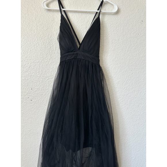Haute Monde Black Formal Homecoming Prom Dress Tulle Size Small - Picture 2 of 5